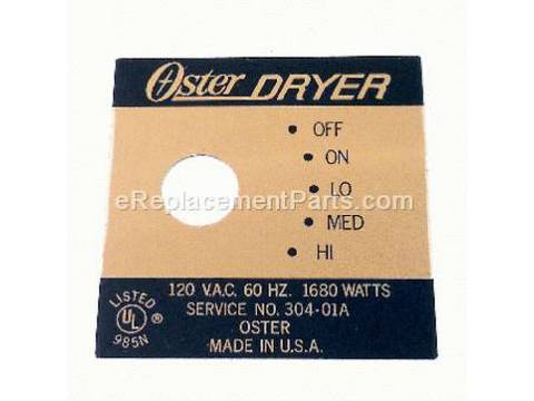 10435227-1-M-Oster Pro-055310-000-000-Nameplate