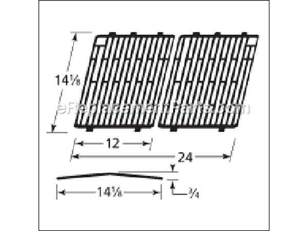 10518754-1-M-Aftermarket-61202-Gloss Cast Iron Cooking Grid