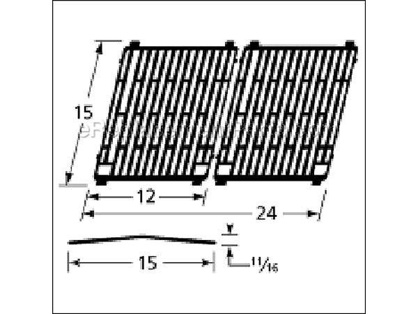 10518758-1-M-Aftermarket-61702-Gloss Cast Iron Cooking Grid