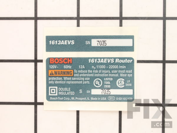 11799116-1-M-Bosch-2610907705-Manufacturer's Nameplate
