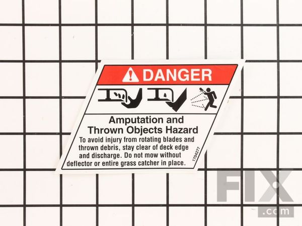 9092992-1-M-Murray-7101665YP-Decal, Danger, Do Not Operate With Out Deflector Shield