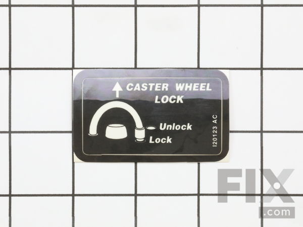 9458092-1-M-Troy-Bilt-777I20123-Label- Castor Wheel Lock