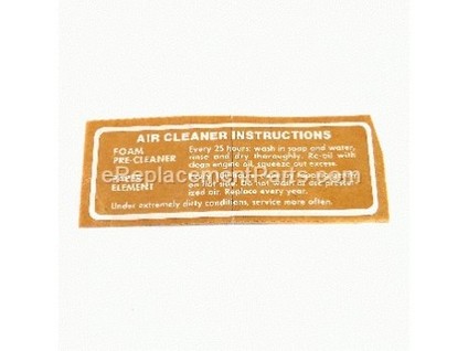 9929562-1-M-Kohler-2511307-S-Decal, Air Cleaner